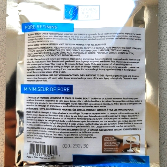 3 Kinds of Sheet Masks (3 Masks) Hyaluronic Acid Aloe Vera Tea Tree Oil Mint NWT - Picture 5 of 7